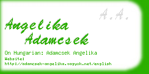 angelika adamcsek business card